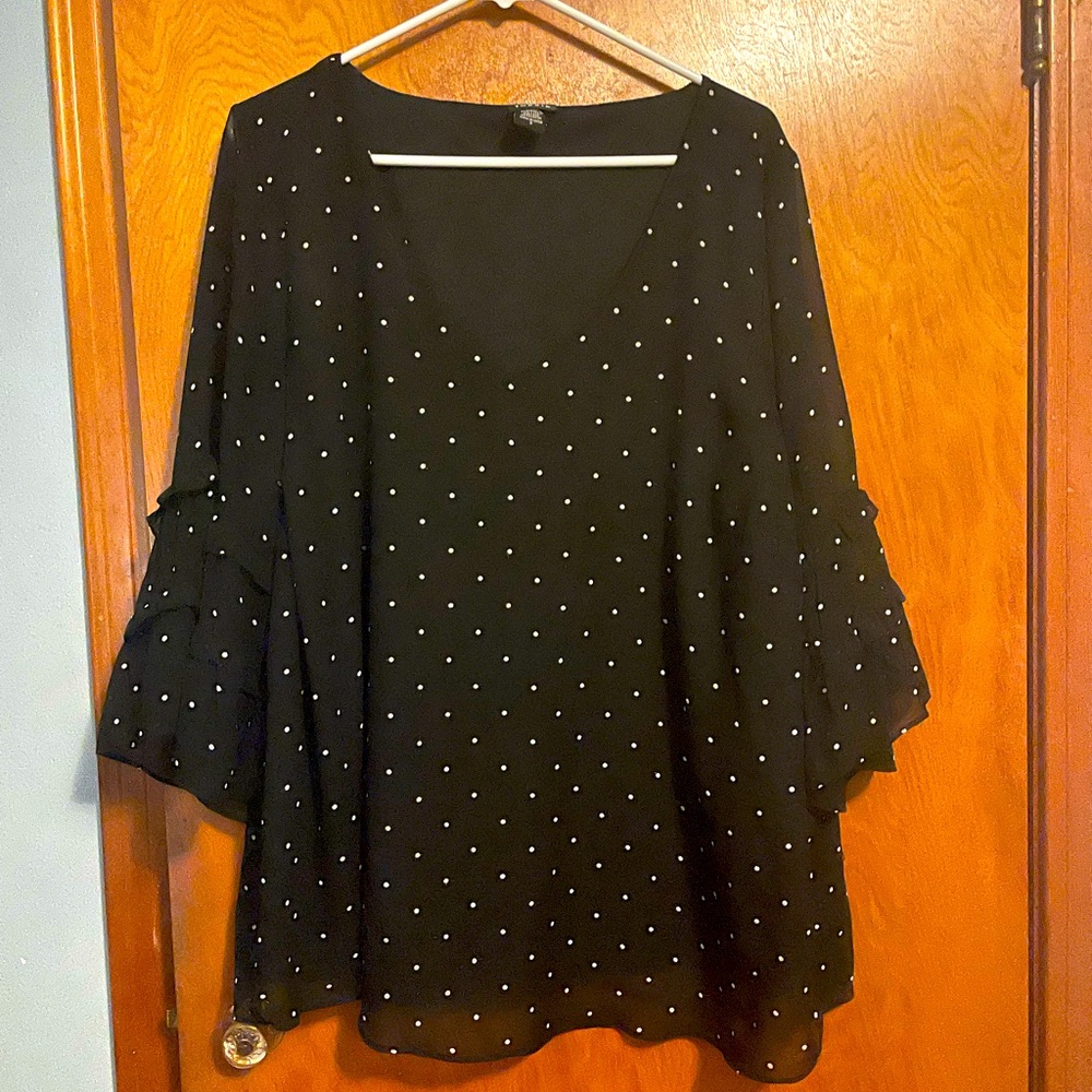 Torrid Flutter Sleeve Polka Dot Top